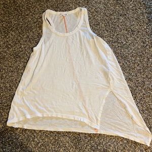 Sundry Asymmetrical White Muscle Tank